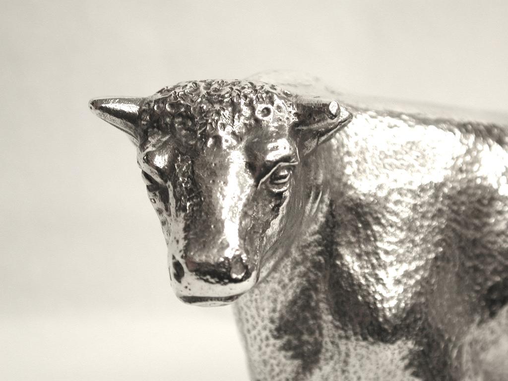Country Cast Silver Plated Bull, circa 1950