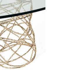 Hand-Crafted Modern Dining Table by Ginger & Jagger, Glass Top