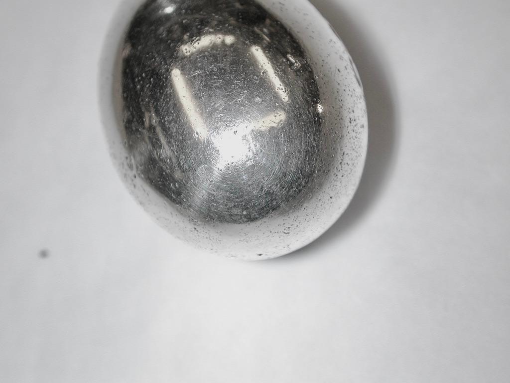 English Cast Solid Silver Egg, London Assay, Queen Elizabeth's Silver Jubillee Mark, 1977