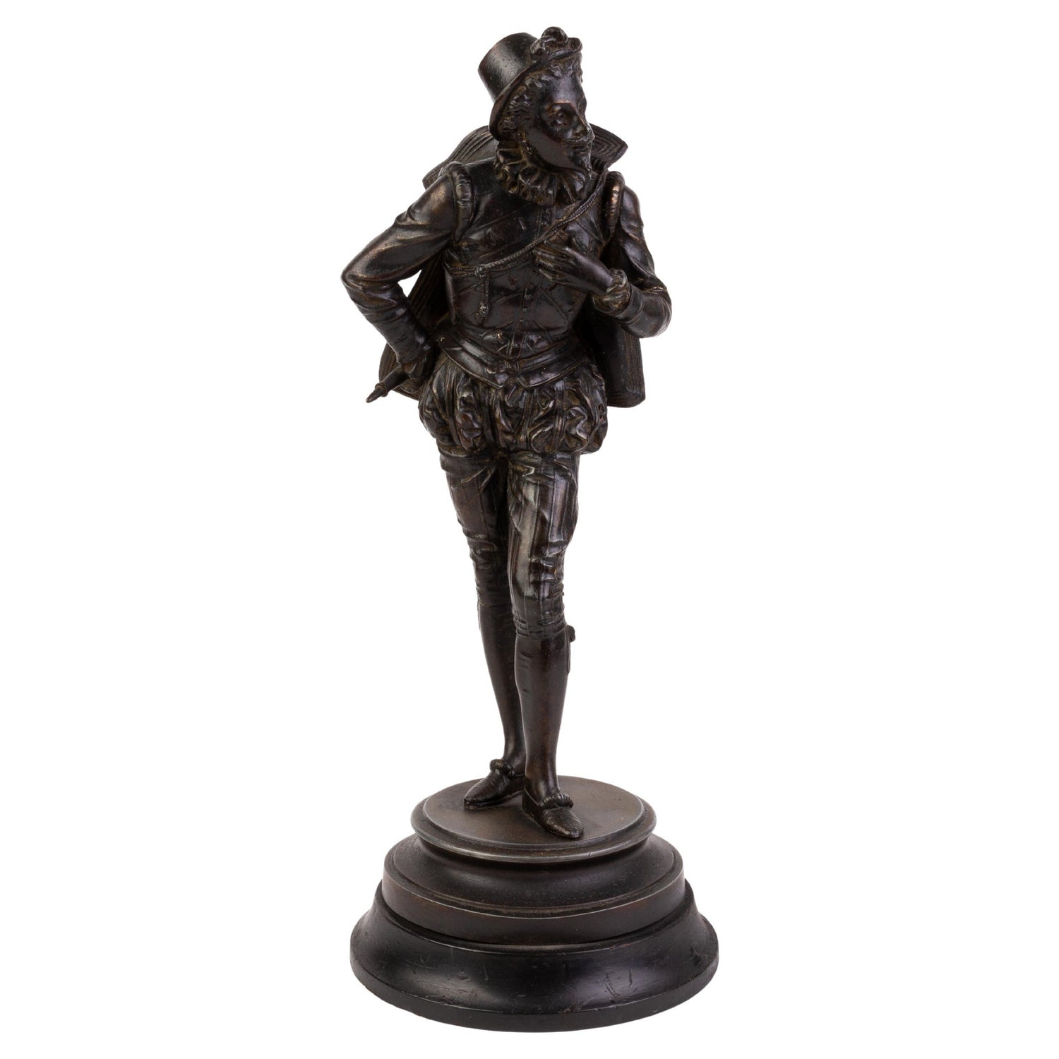 Cast Spelter Sculpture of a Courtier 19th Century For Sale at 1stDibs