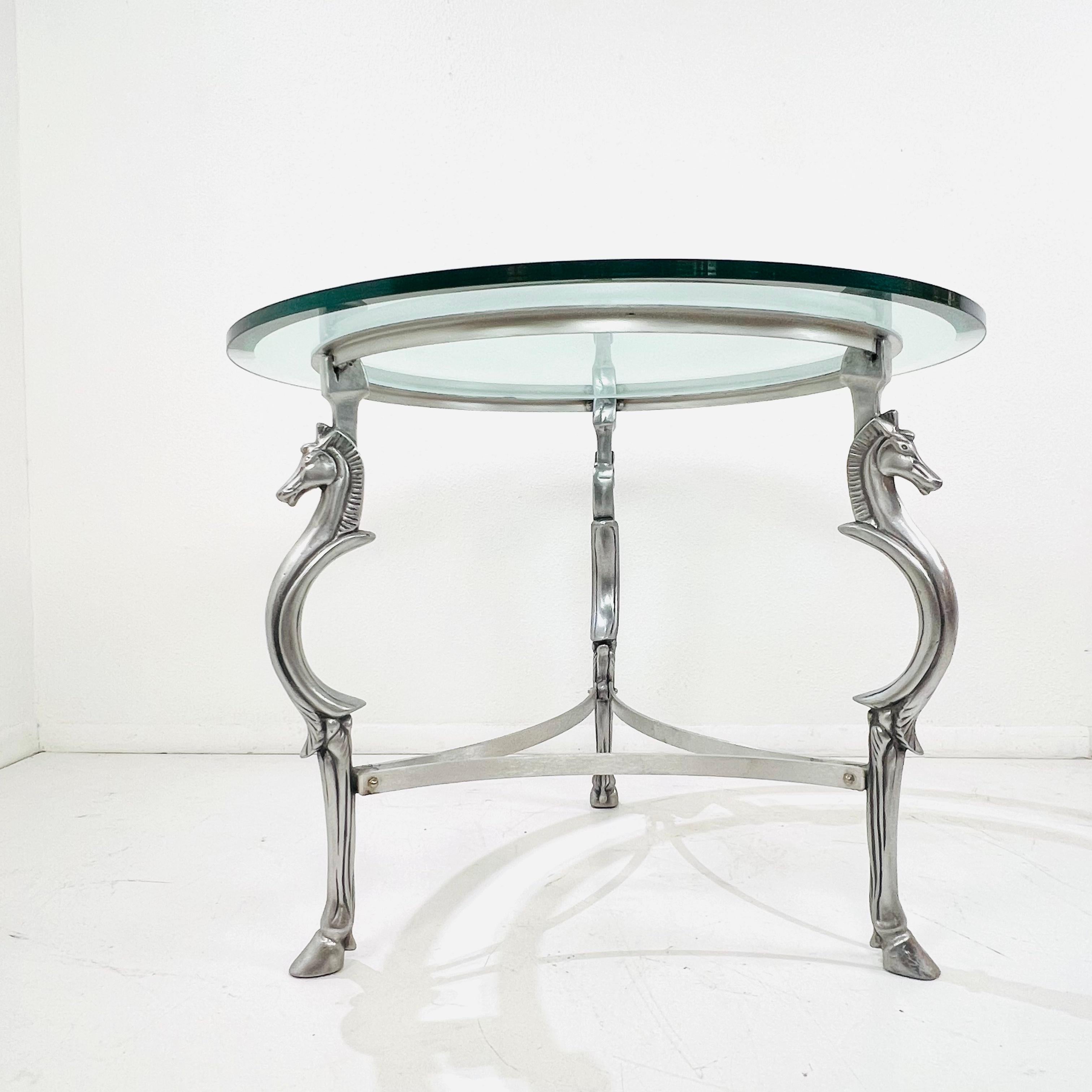 Cast Steel Horse Center Table in the Style of Maison Jansen For Sale 5