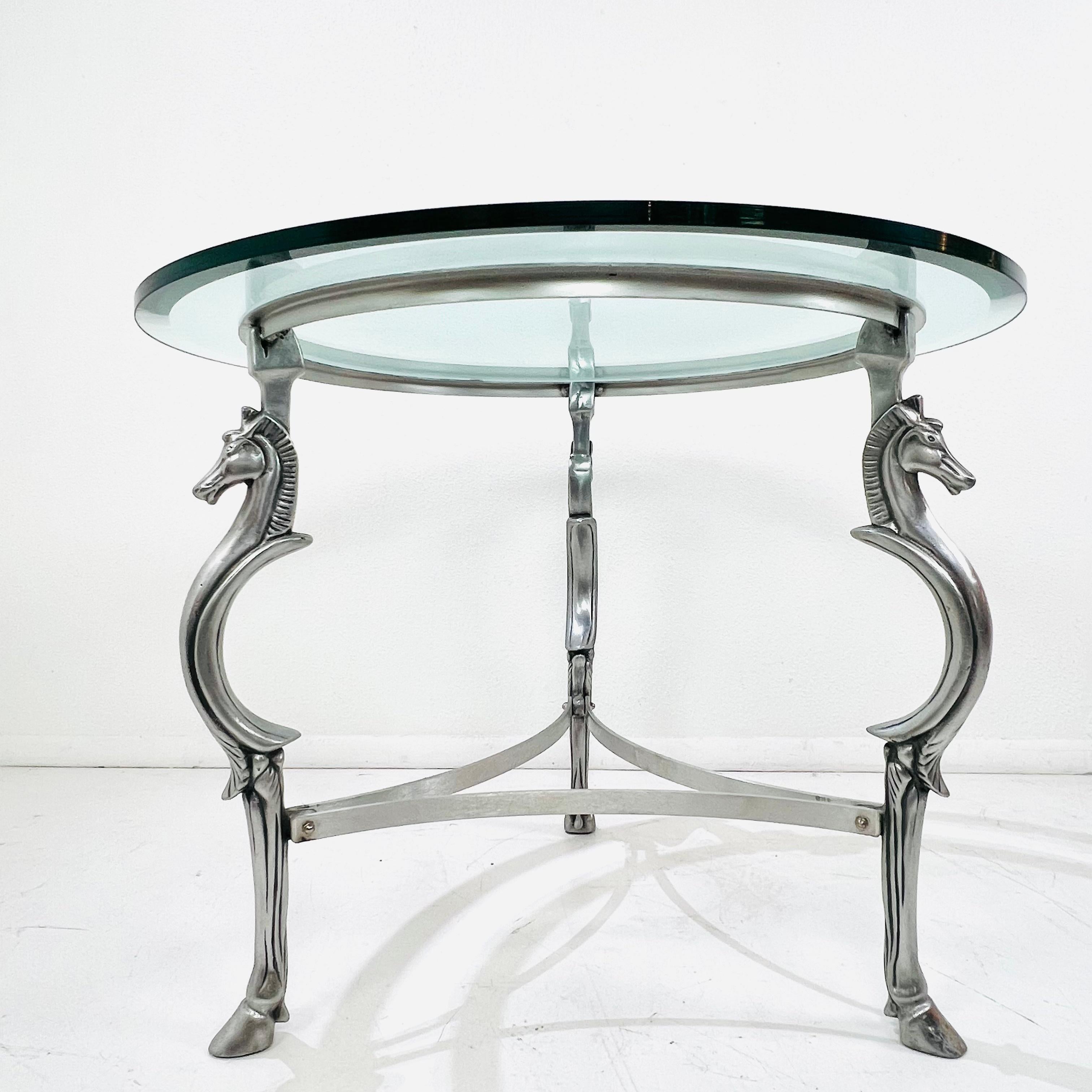 Cast Steel Horse Center Table in the Style of Maison Jansen For Sale 6