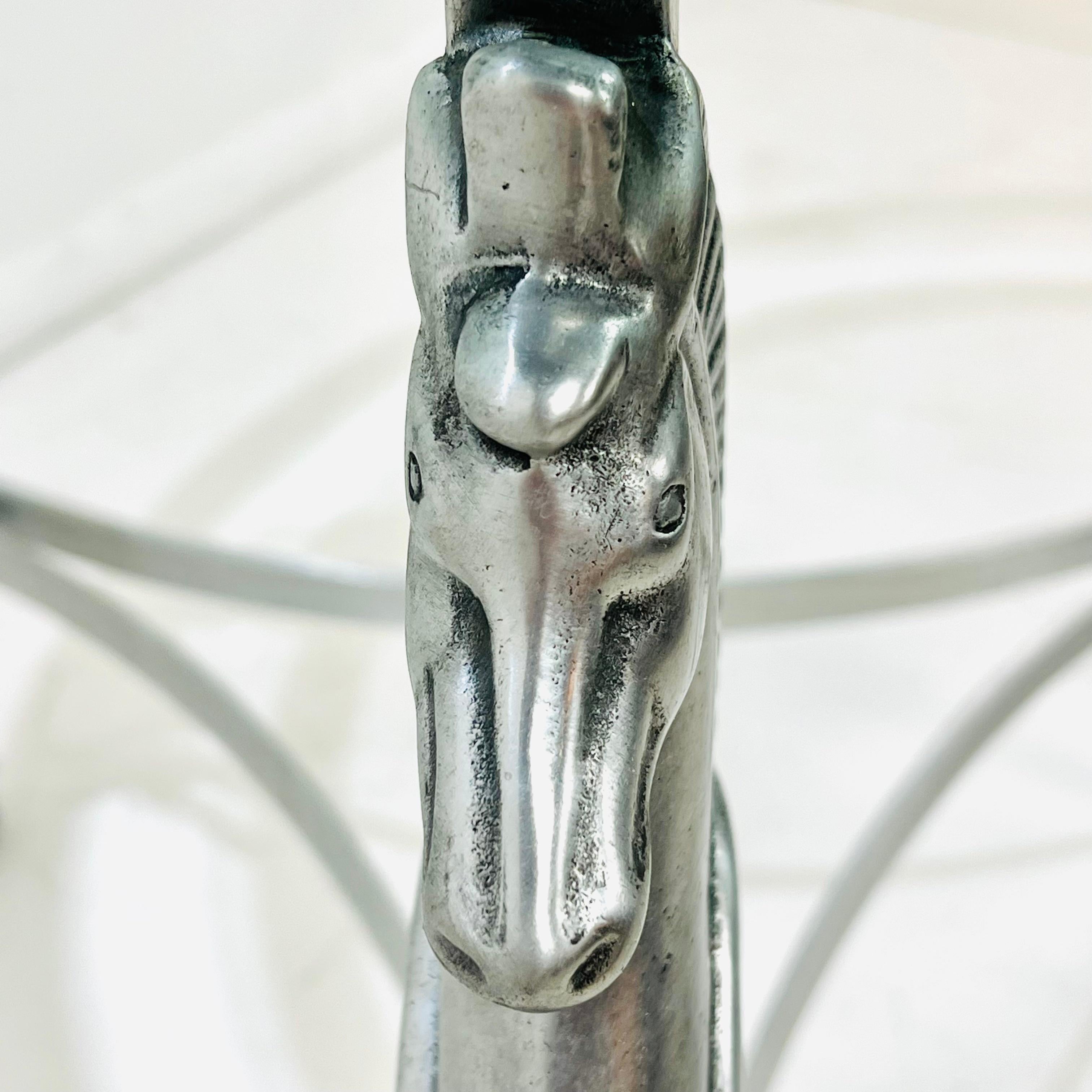 Cast Steel Horse Center Table in the Style of Maison Jansen For Sale 8