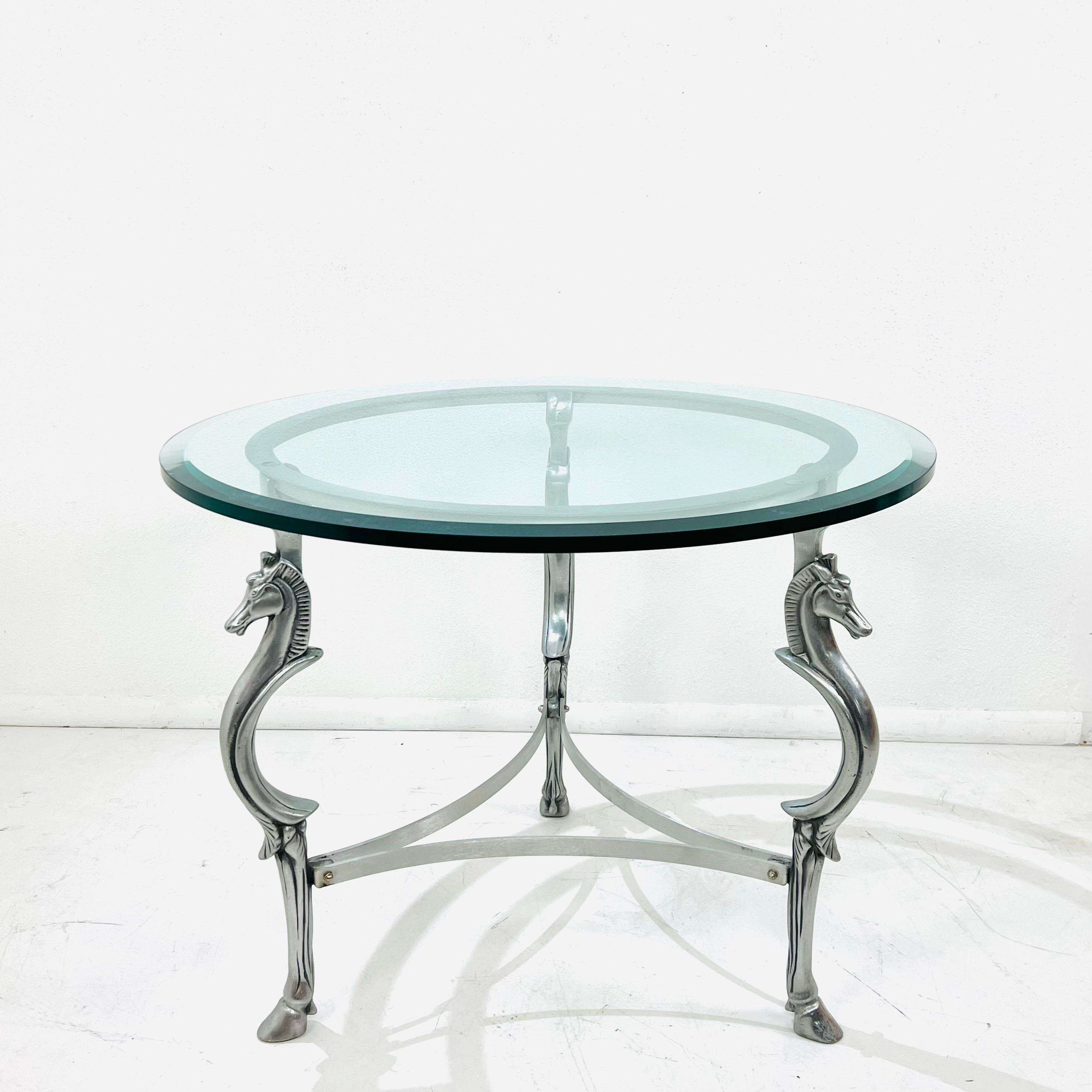 Cast Steel Horse Center Table in the Style of Maison Jansen For Sale 9