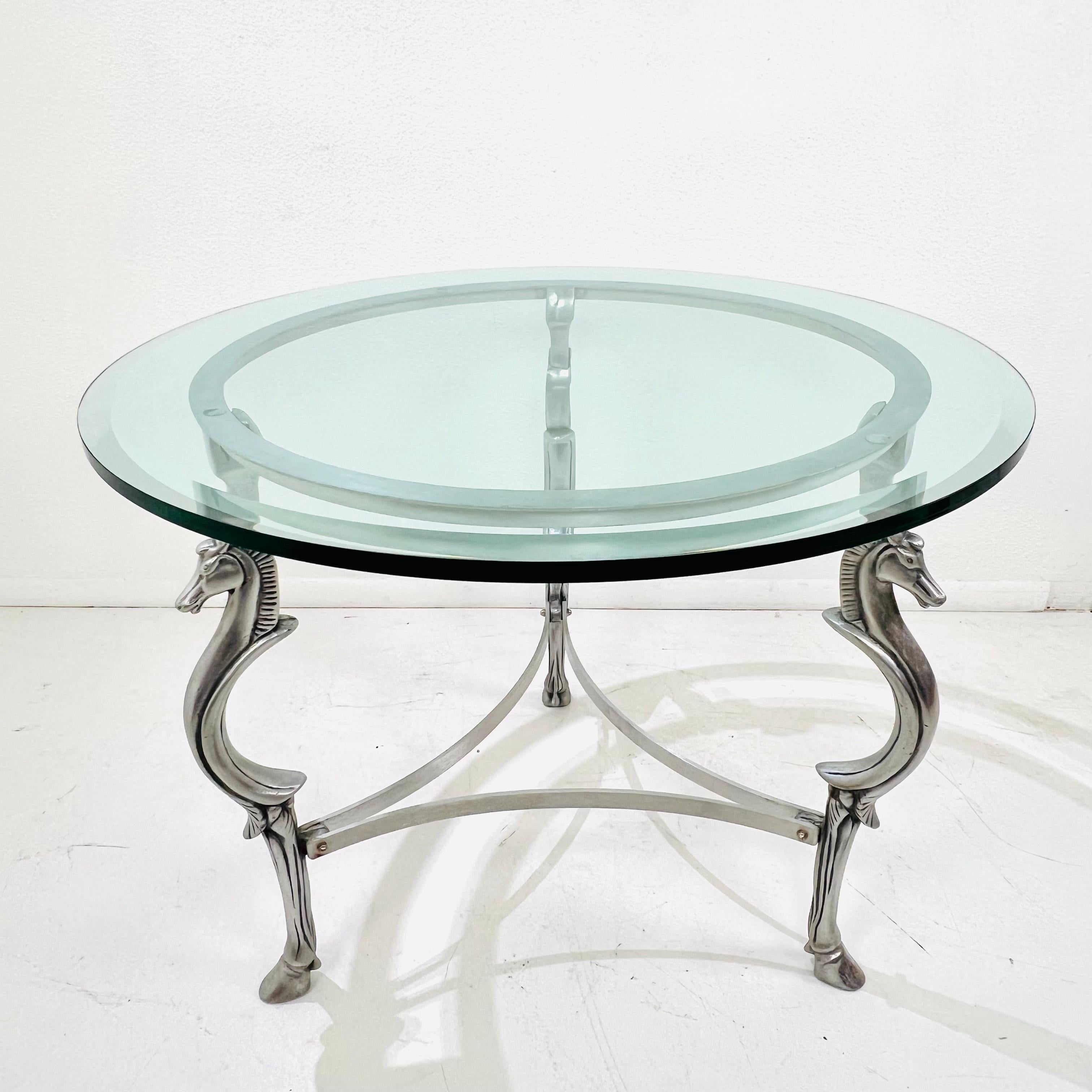 Cast Steel Horse Center Table in the Style of Maison Jansen For Sale 10