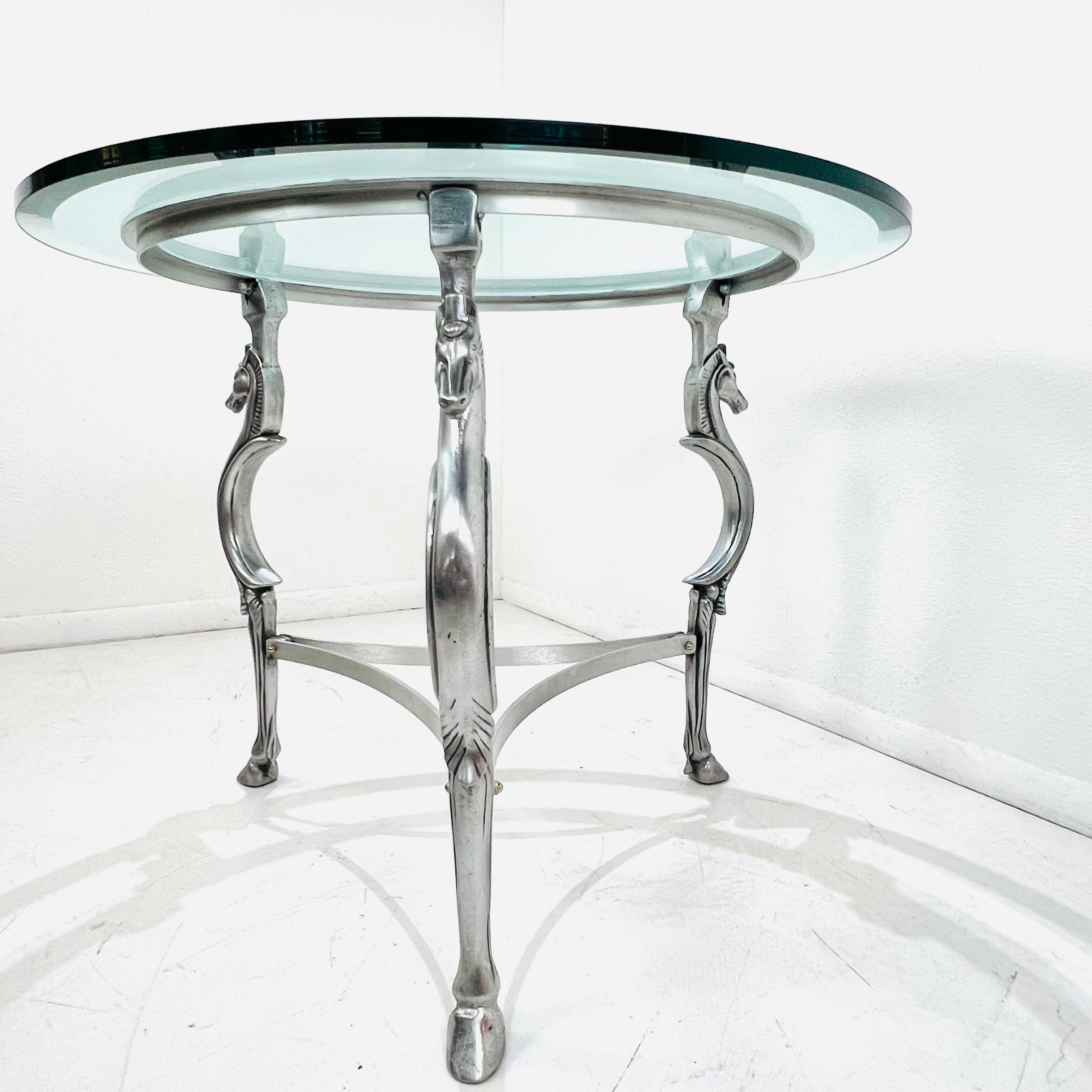 Neoclassical Cast Steel Horse Center Table in the Style of Maison Jansen For Sale