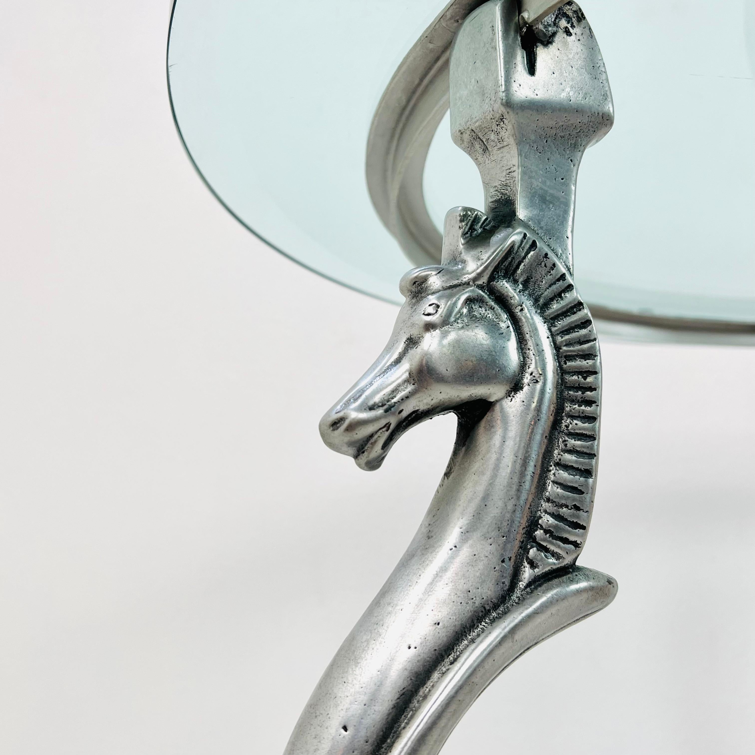 Cast Steel Horse Center Table in the Style of Maison Jansen For Sale 1