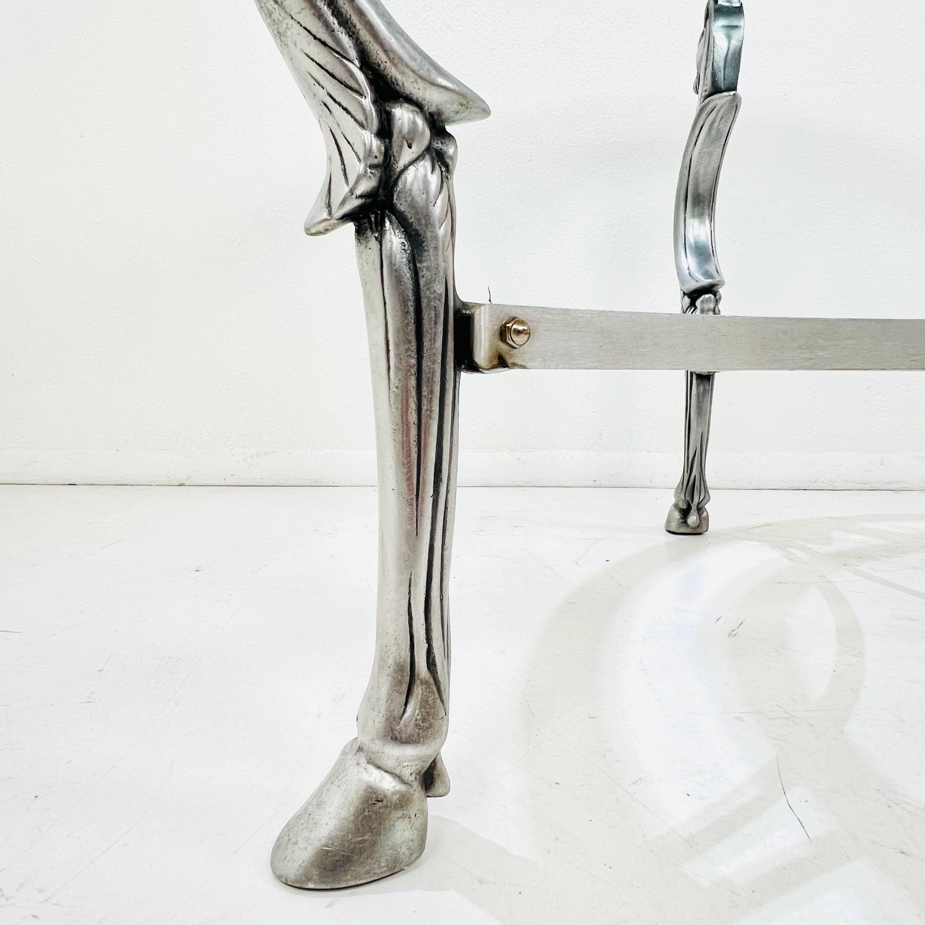 Cast Steel Horse Center Table in the Style of Maison Jansen For Sale 2