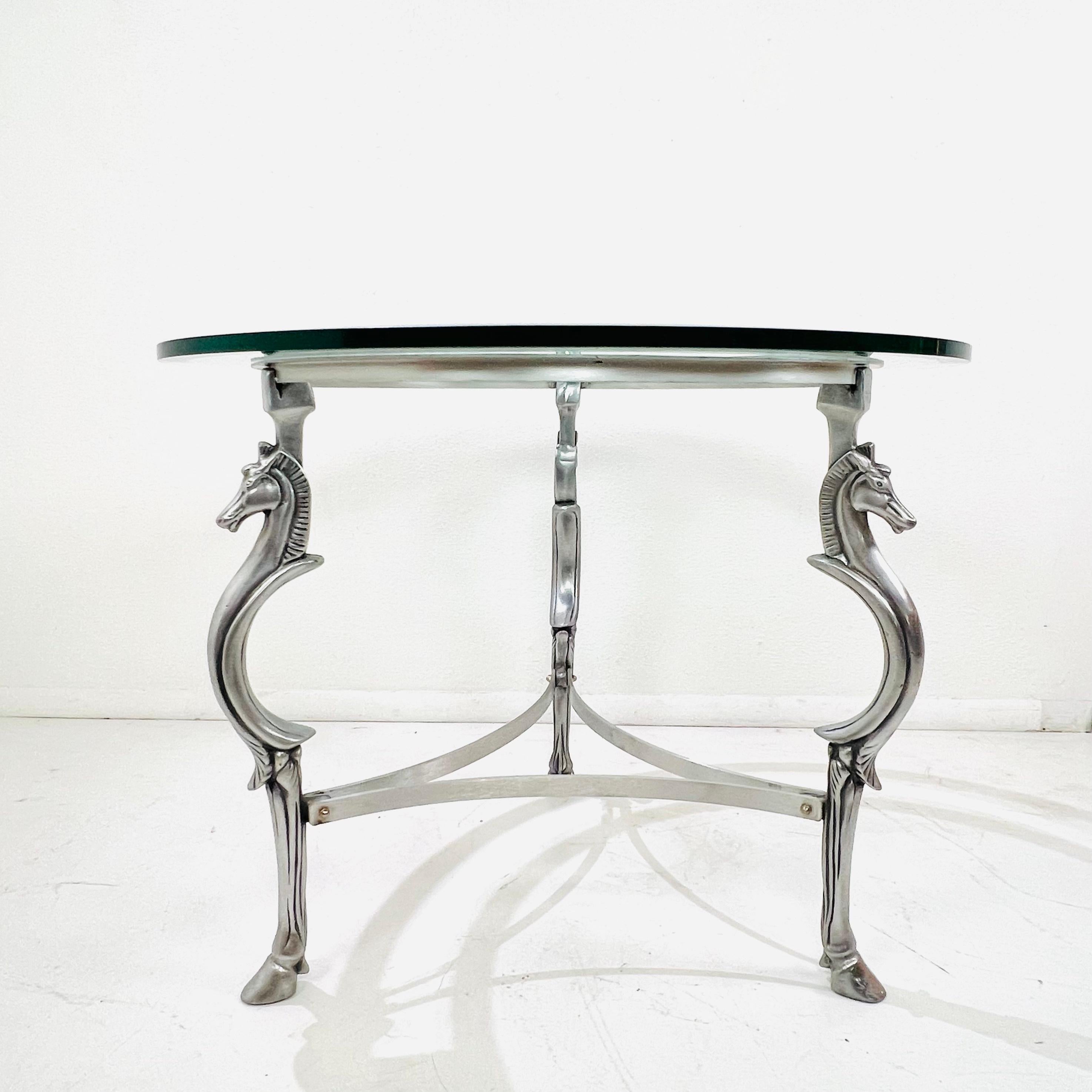 Cast Steel Horse Center Table in the Style of Maison Jansen For Sale 3