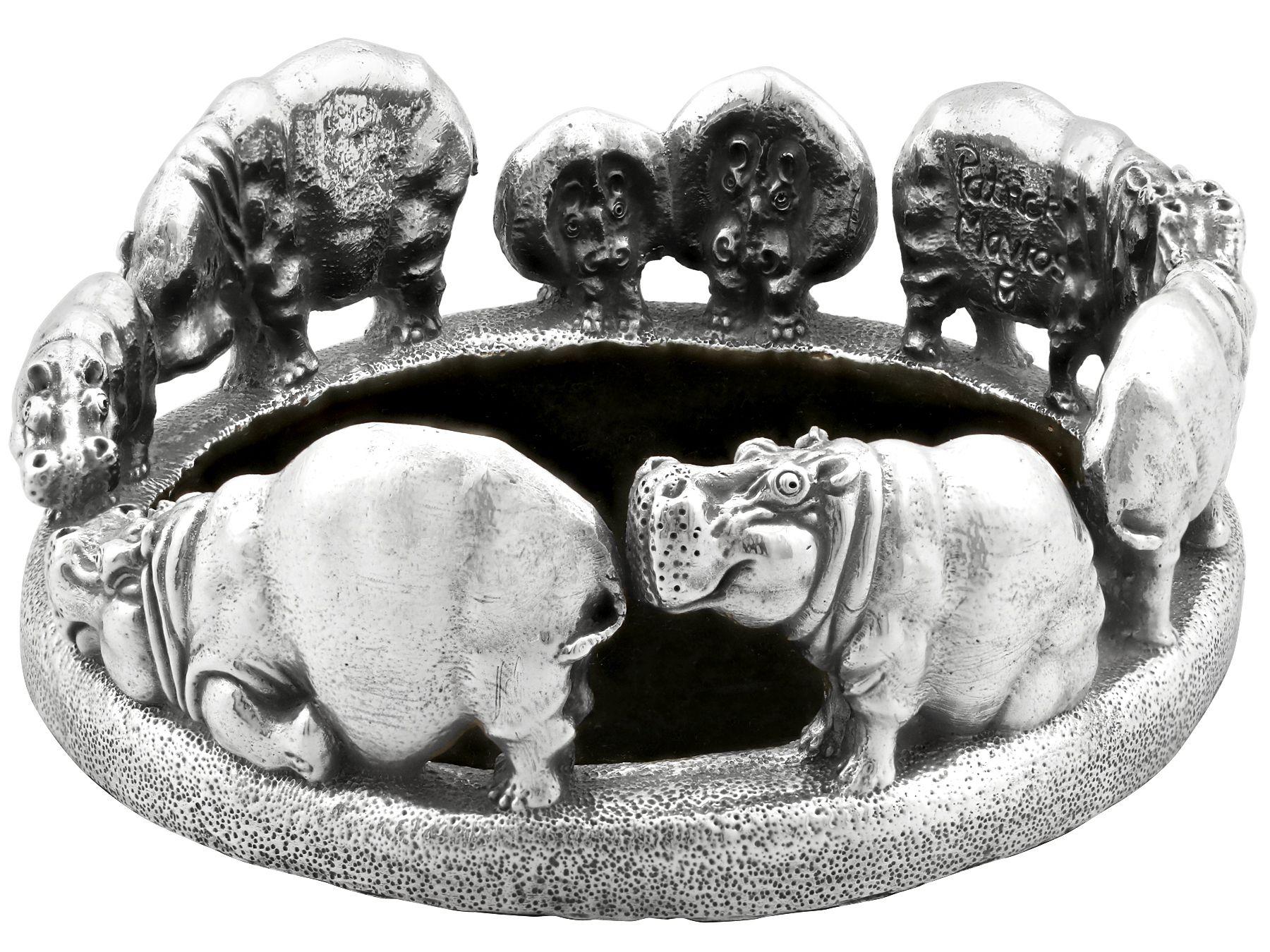 Patrick Mavos Cast Sterling Silver African Animal Coasters For Sale 4