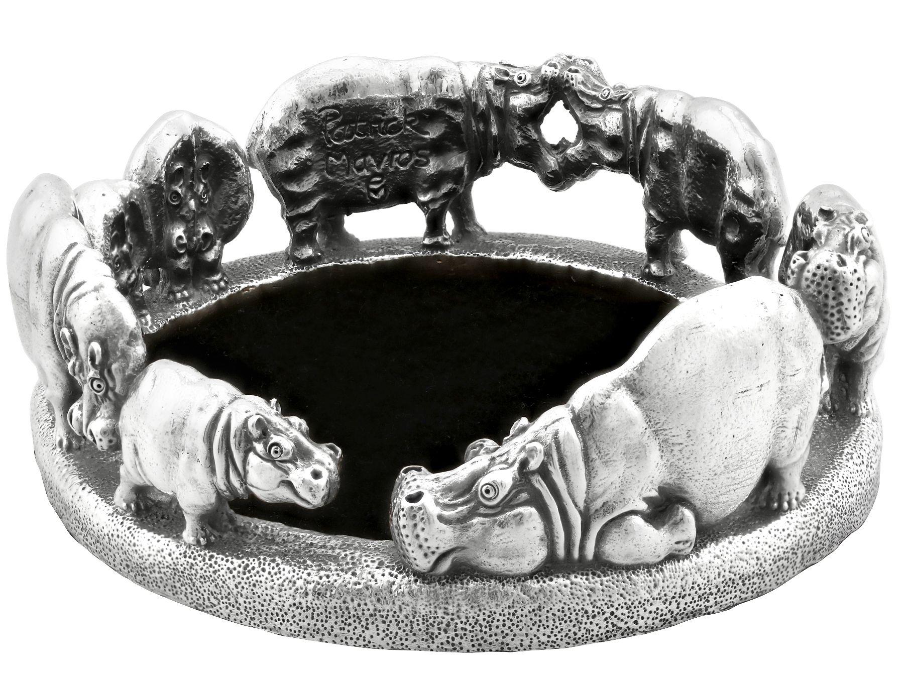 Patrick Mavos Cast Sterling Silver African Animal Coasters For Sale 1