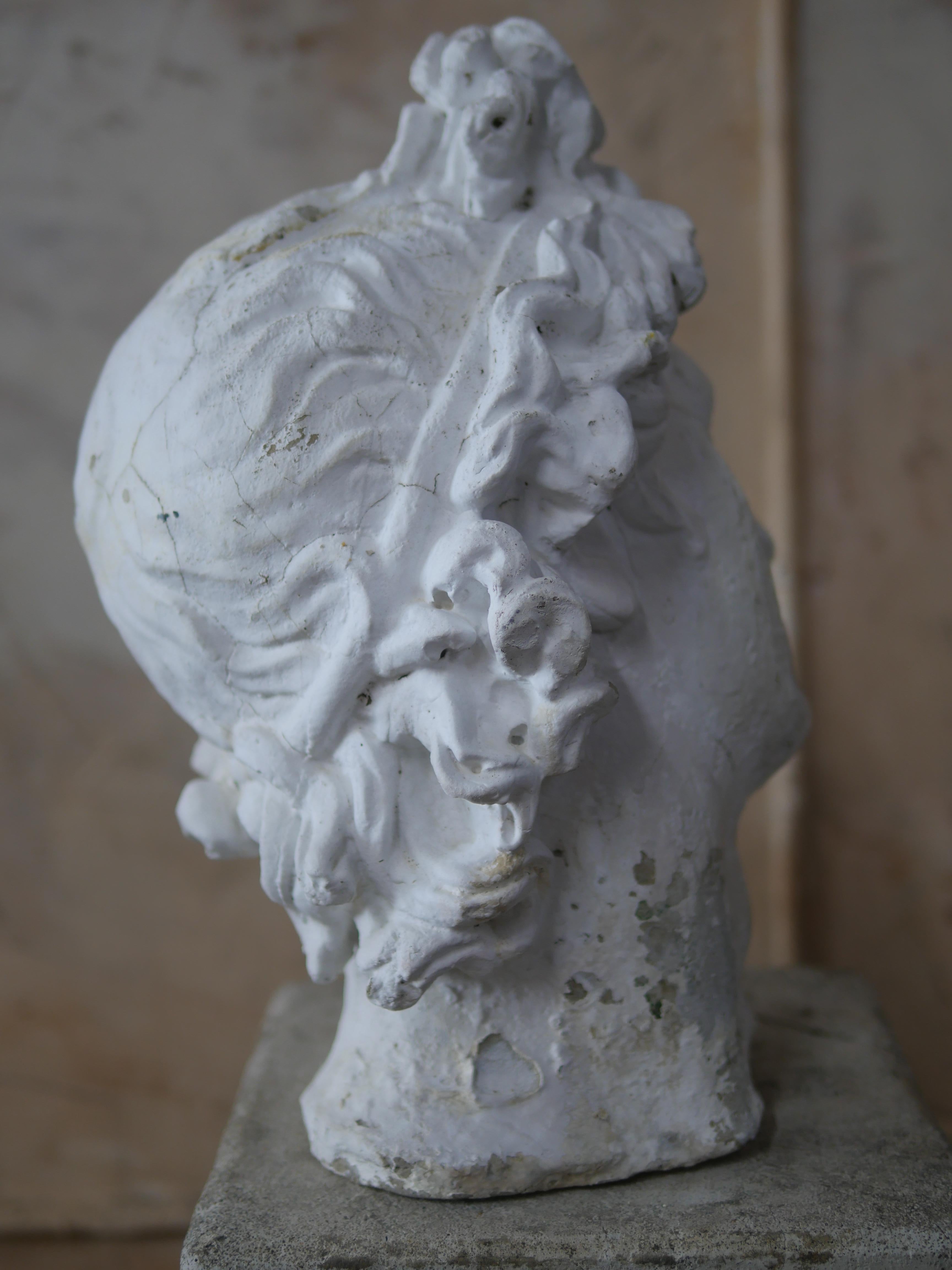 Mid-Century Cast Stone Bust of Apollo Belvedere  1