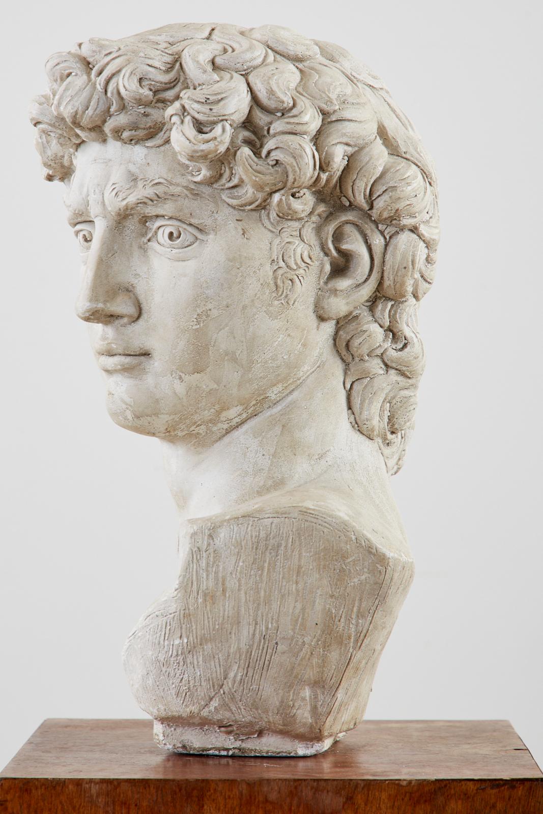 Neoclassical Cast Stone Bust of Michael Angelo's David