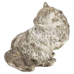 Vintage Cast Stone Cat Garden Ornament