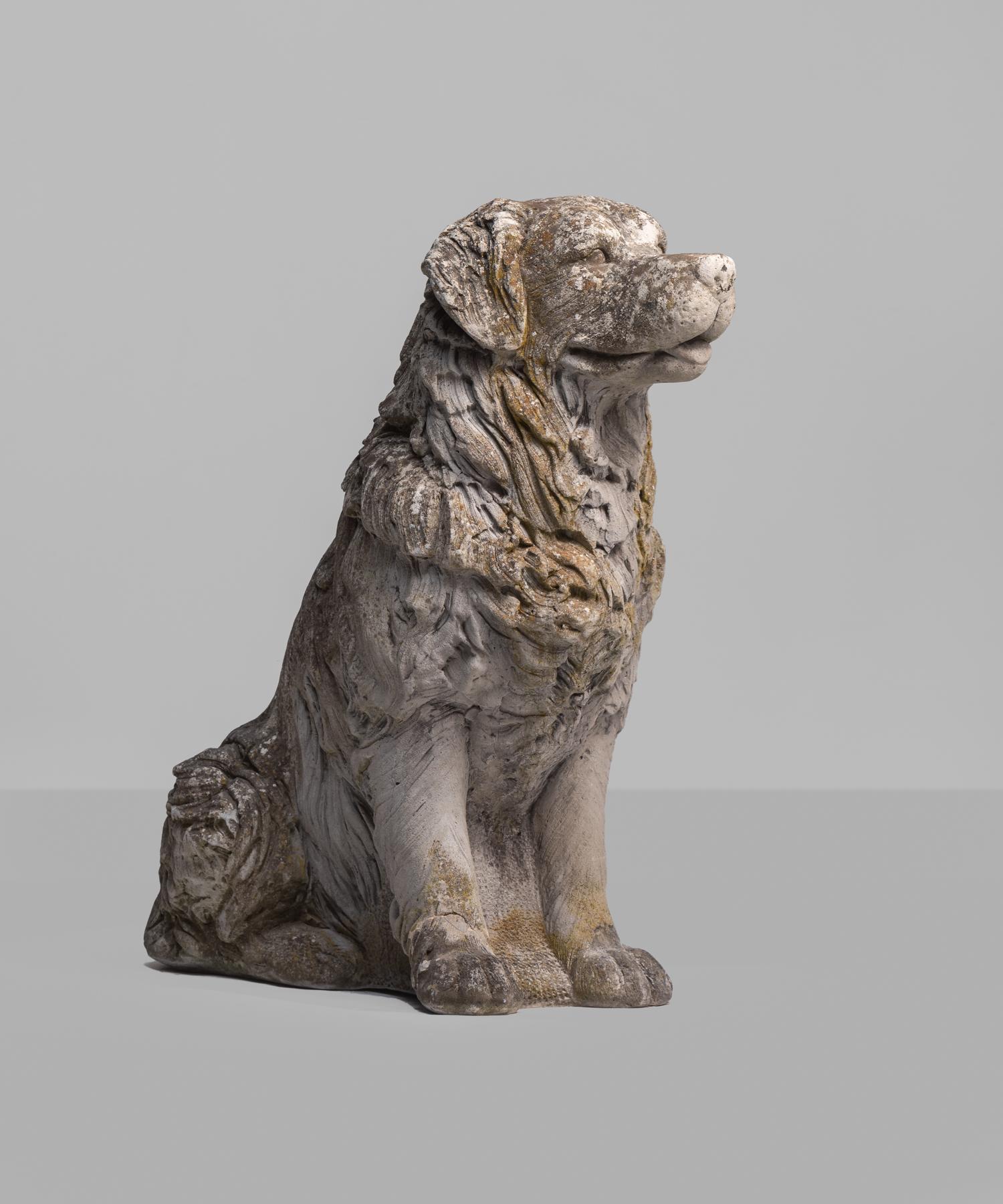 Cast stone dog, France, circa 1950.

A life-size stone representation of man's best friend.