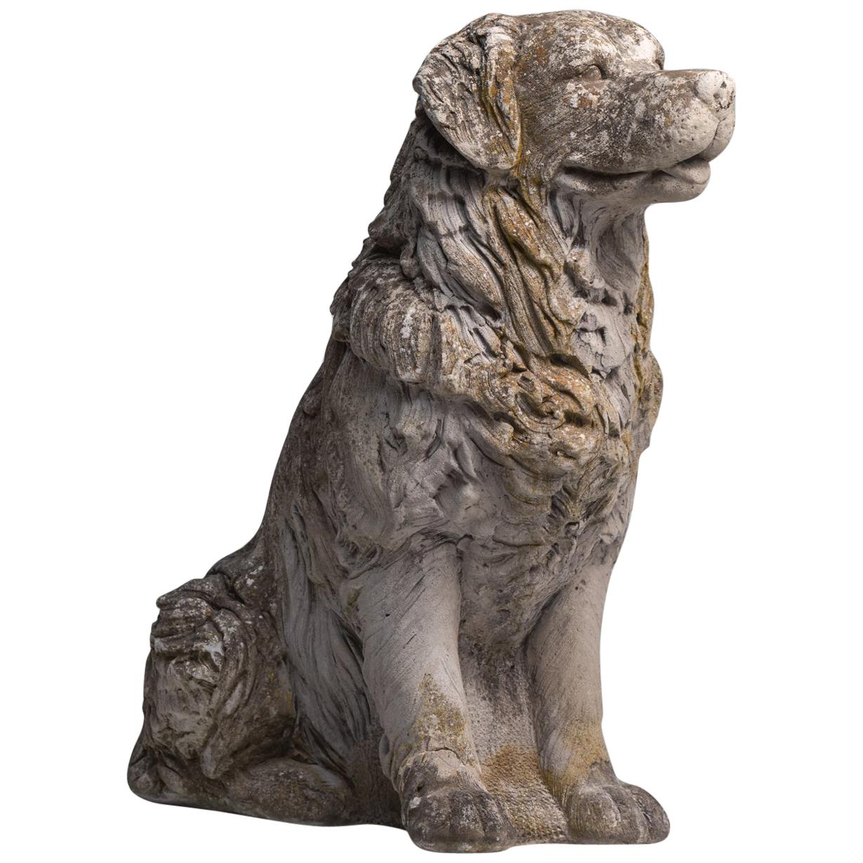 Cast Stone Dog, France, circa 1950