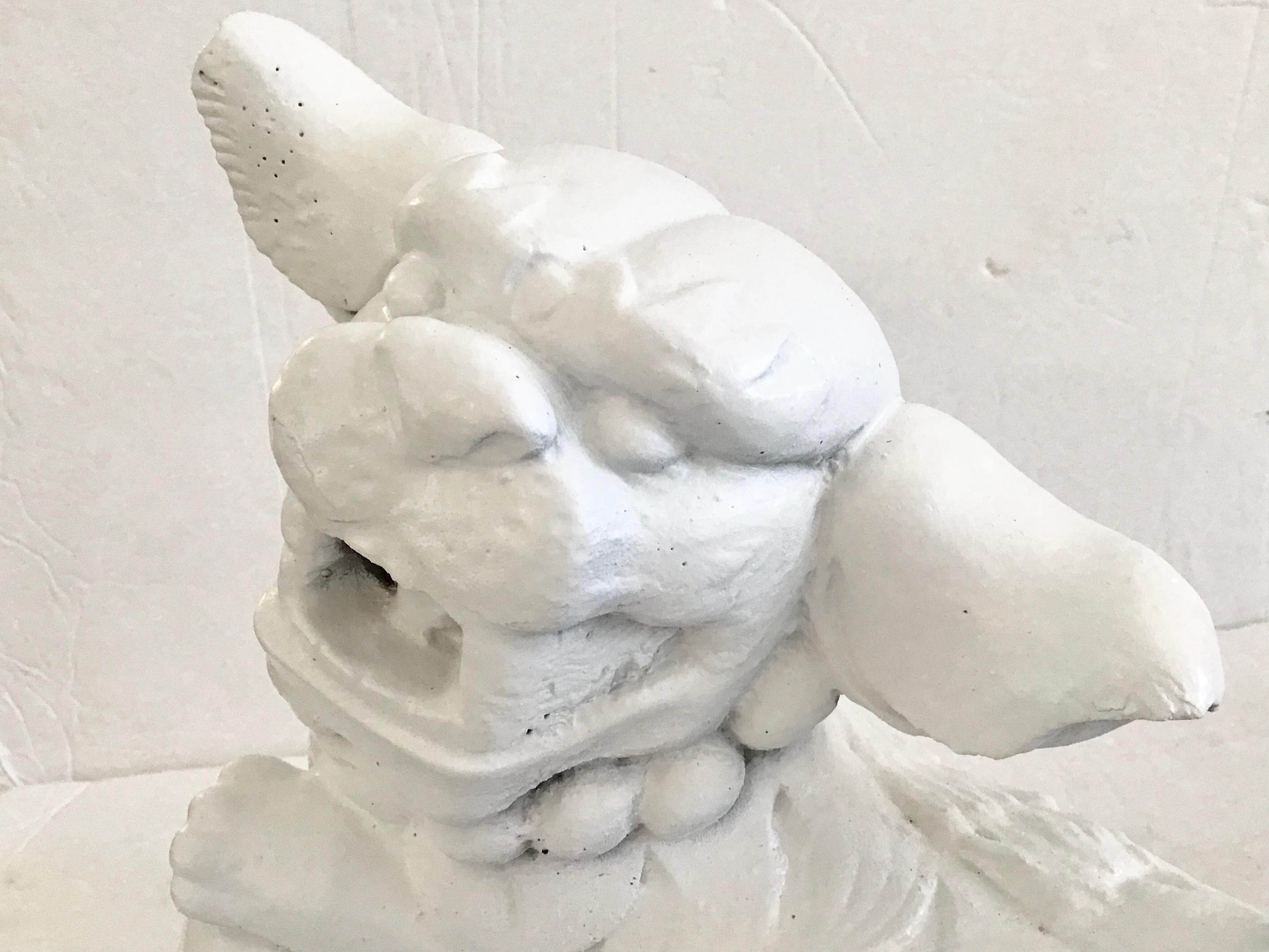 Cast Stone Foo Dogs Inn White Finish, a Pair For Sale 5