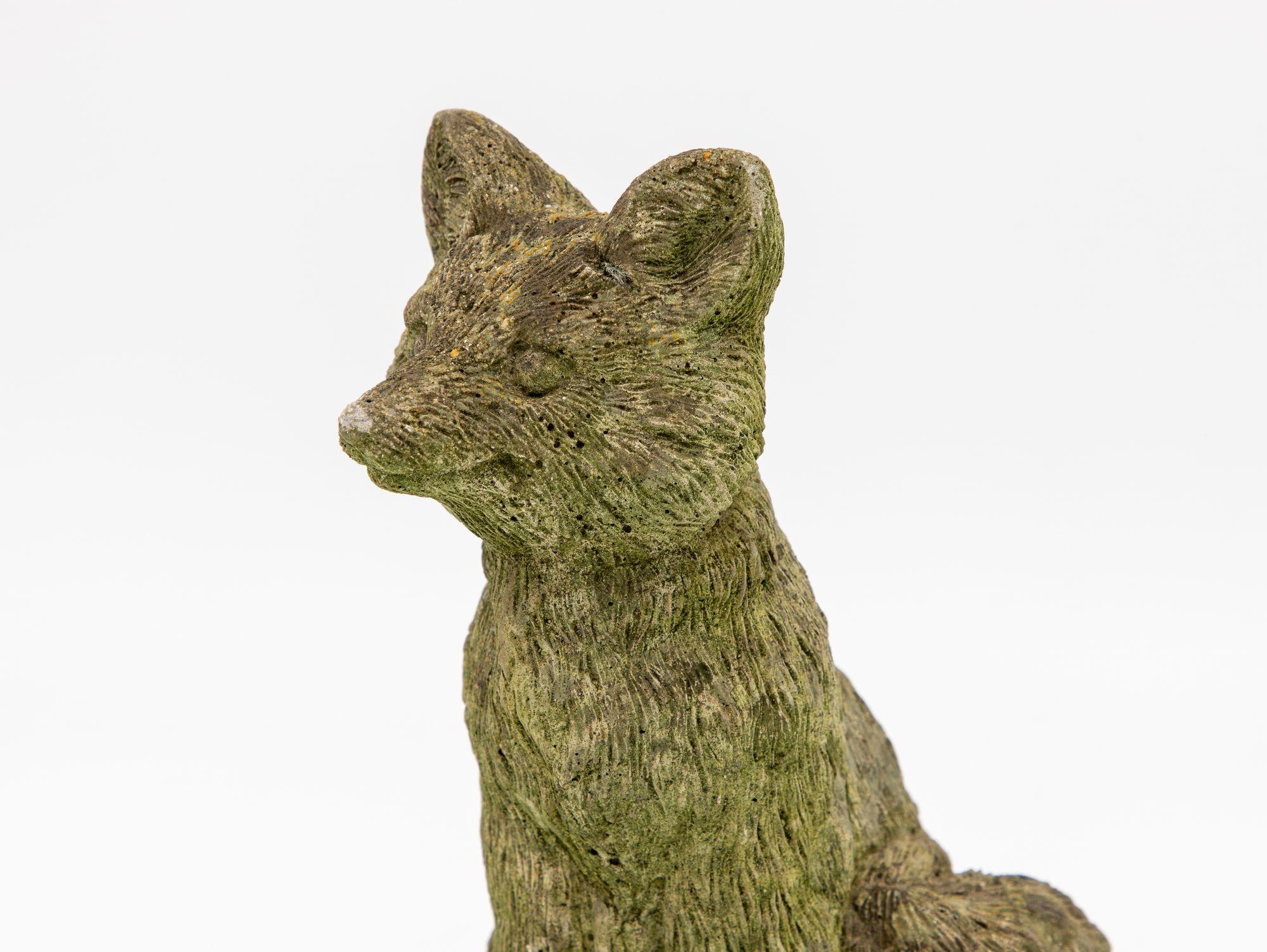 Cast Stone Fox Garden Ornament, 20th Century In Good Condition In South Salem, NY