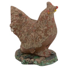 Vintage Cast Stone French Hen Garden Ornament