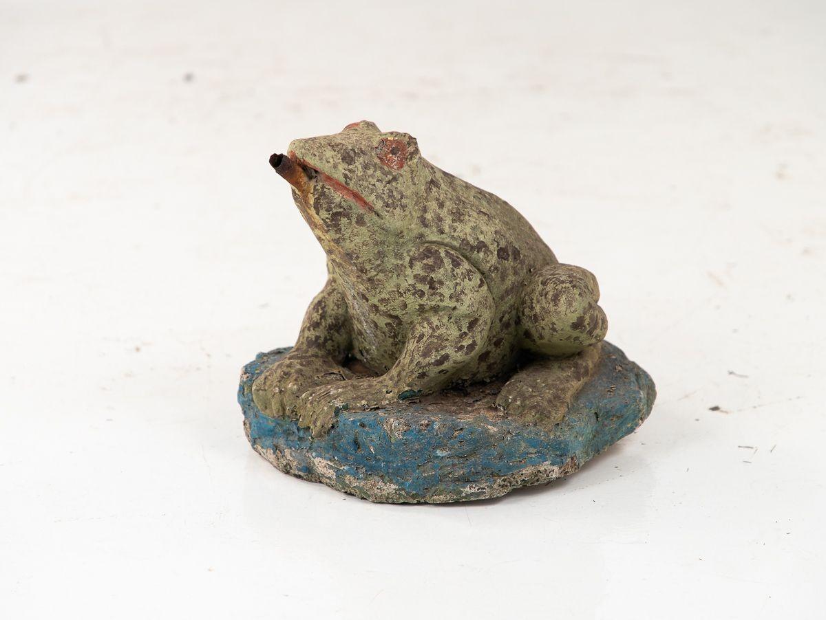 French Cast Stone Frog Fountain Garden Ornament