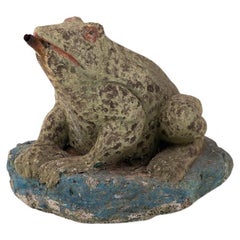 Vintage Cast Stone Frog Fountain Garden Ornament