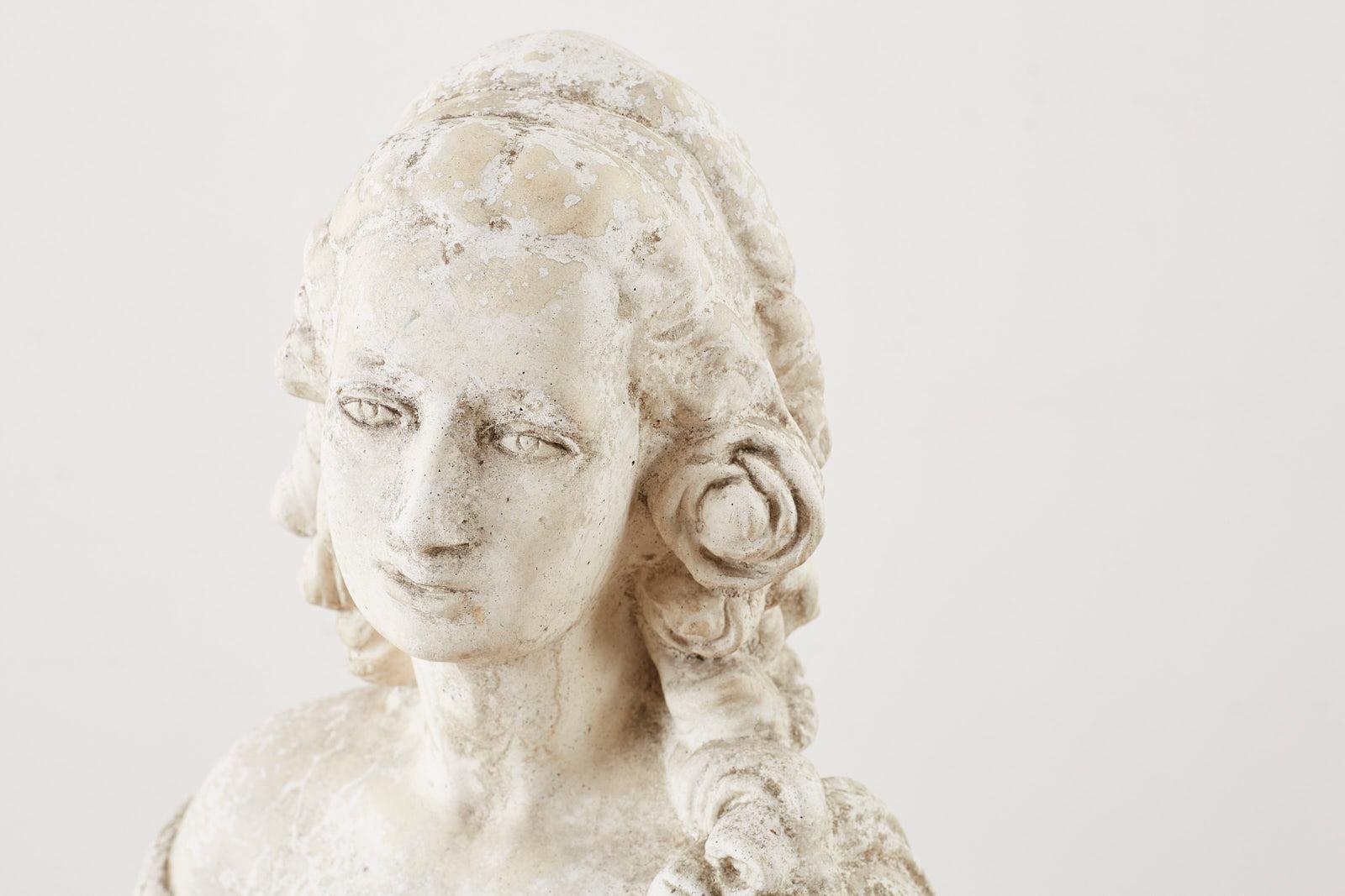 Cast Stone Garden Bust Sculpture of Marie Antoinette 1
