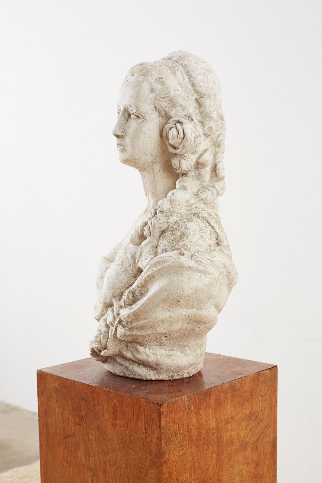 Cast Stone Garden Bust Sculpture of Marie Antoinette 2