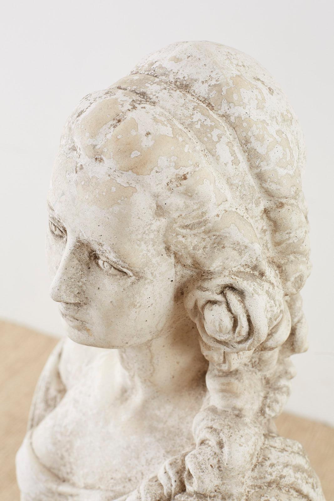 Cast Stone Garden Bust Sculpture of Marie Antoinette 4