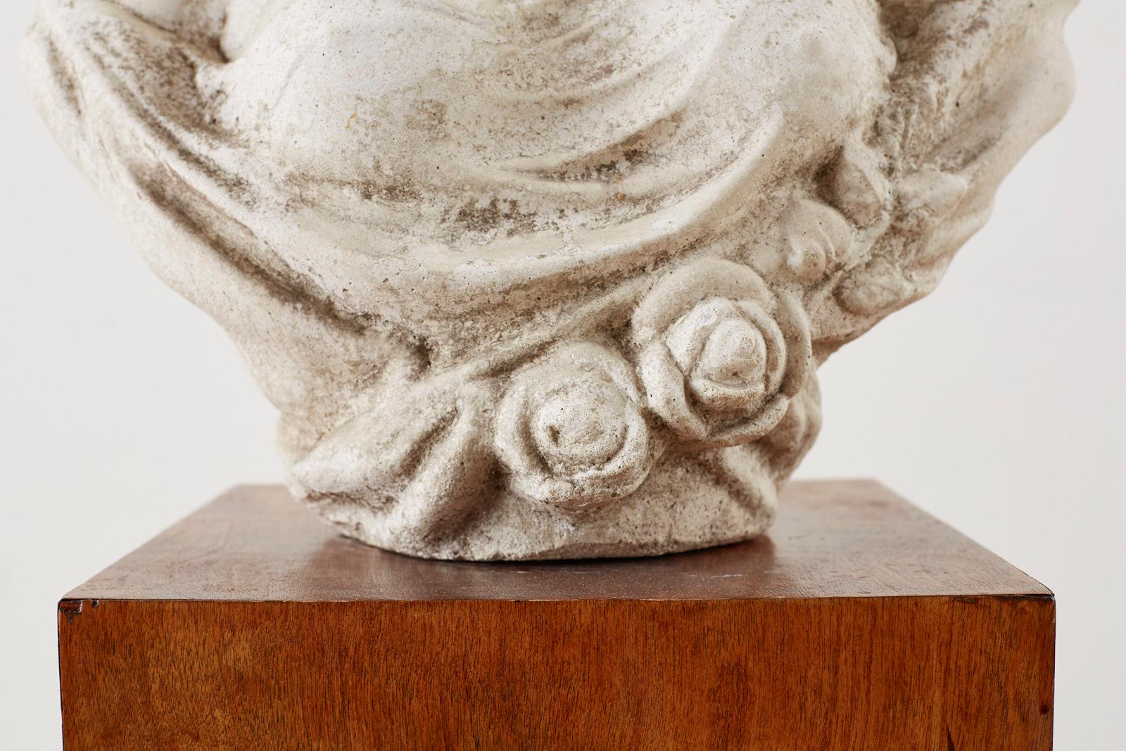 Molded Cast Stone Garden Bust Sculpture of Marie Antoinette