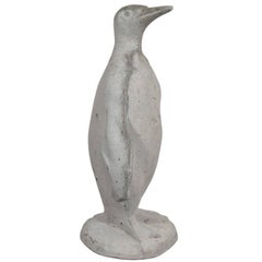 Statue de pingouin de jardin en pierre moulée