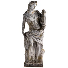 Cast Stone Garden Statue of Apollo, England, circa 1950