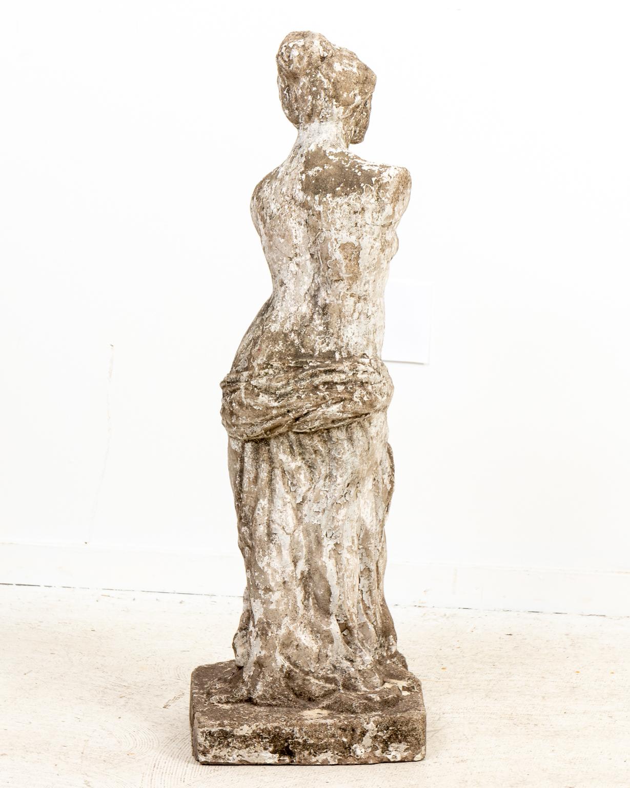 Cast Stone Garden Statue of Semi Nude Robed Figure 2