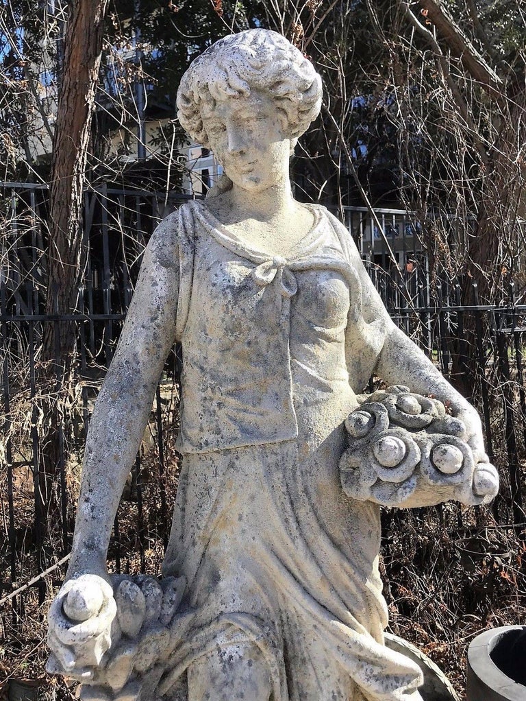 Cast Stone Garden Statues, the Four Seasons For Sale at 