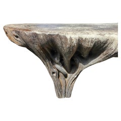 Cast Stone Garden Twig Root Bench Adirondack Styled One Piece