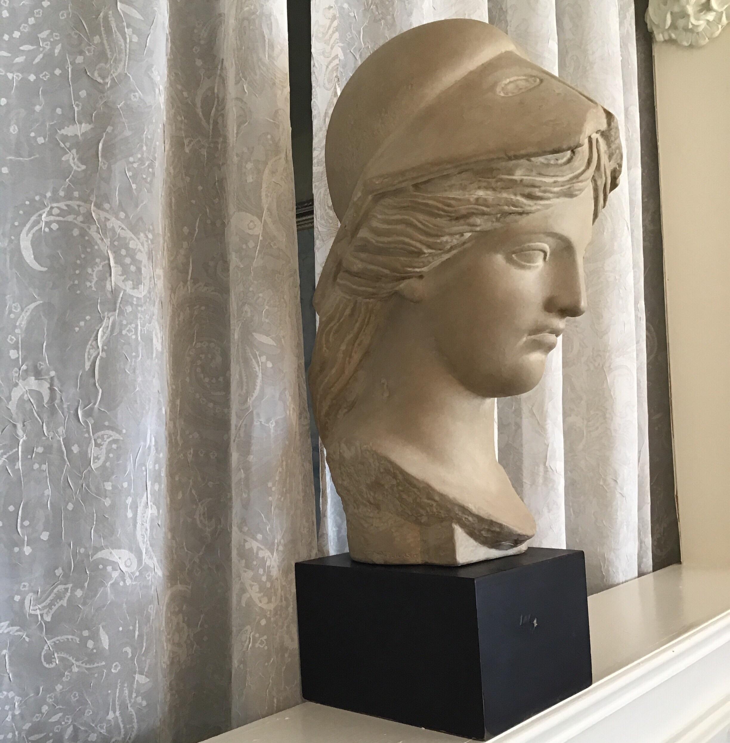 Cast Stone Greek Sculpture In Good Condition In Douglas Manor, NY