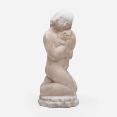 Cast stone Sculpture of Nude with Cat by William Zorach