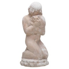Cast stone Sculpture of Nude with Cat by William Zorach
