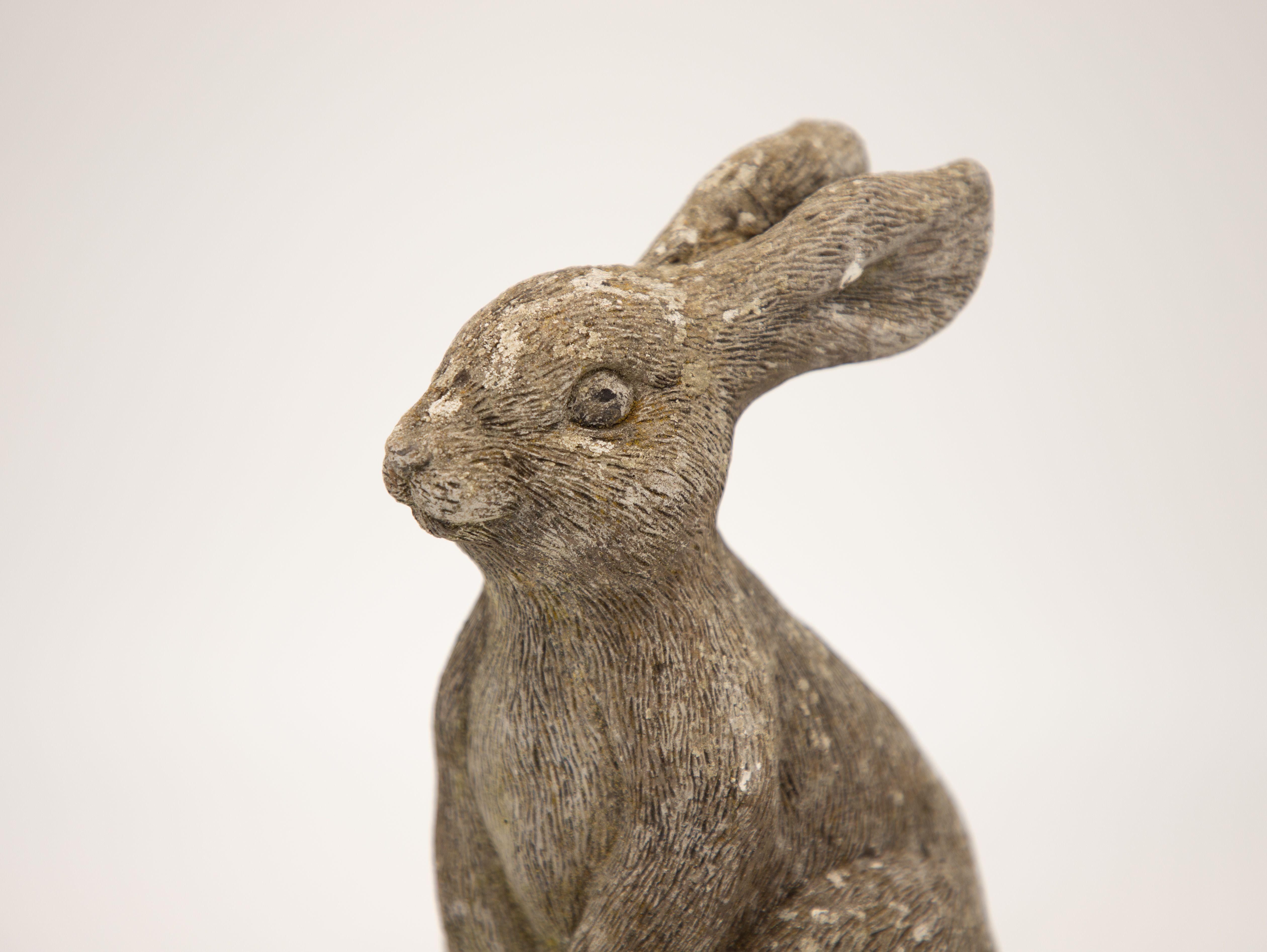 French Cast Stone Seated Rabbit