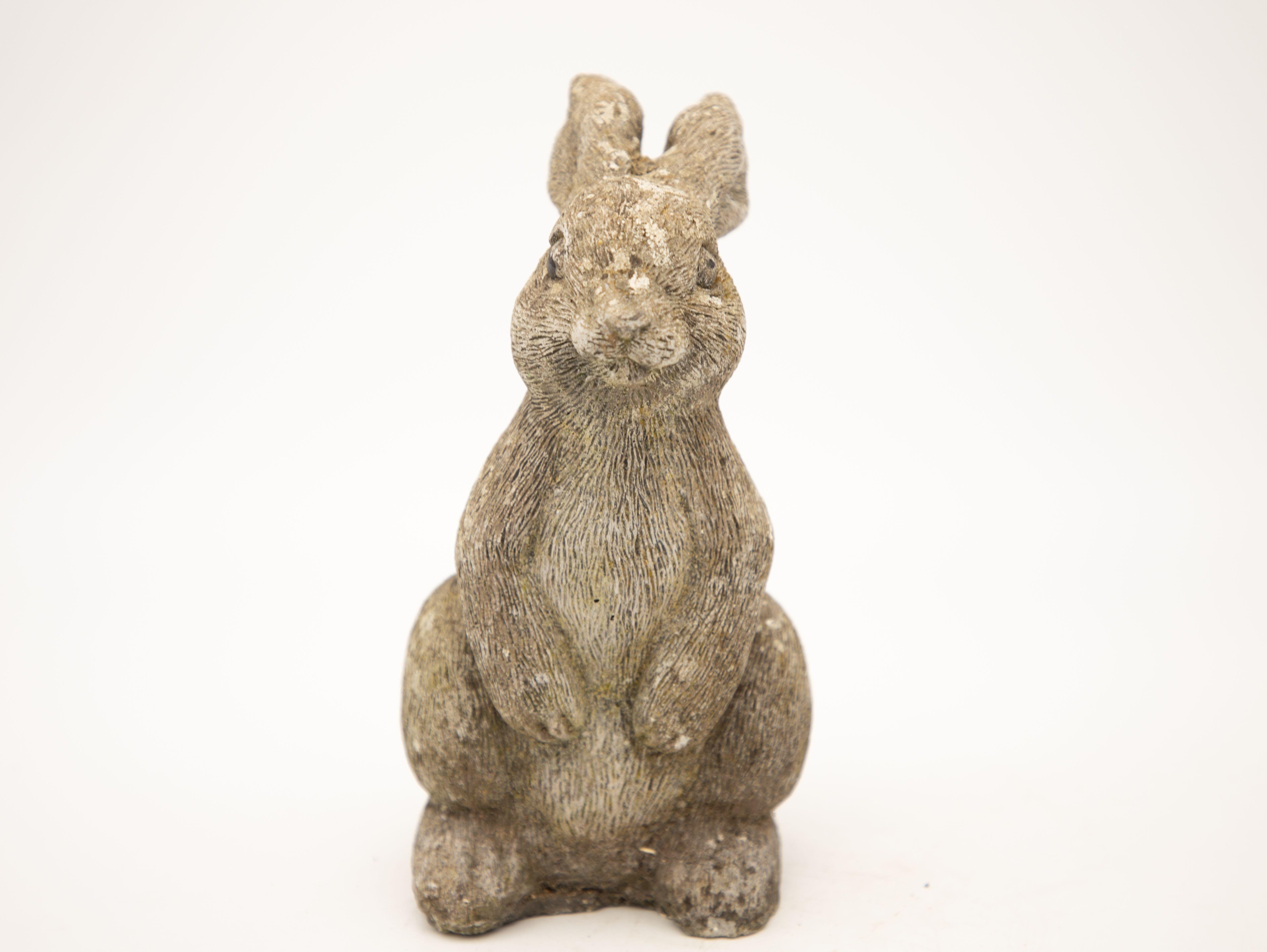 Cast Stone Seated Rabbit In Good Condition In South Salem, NY