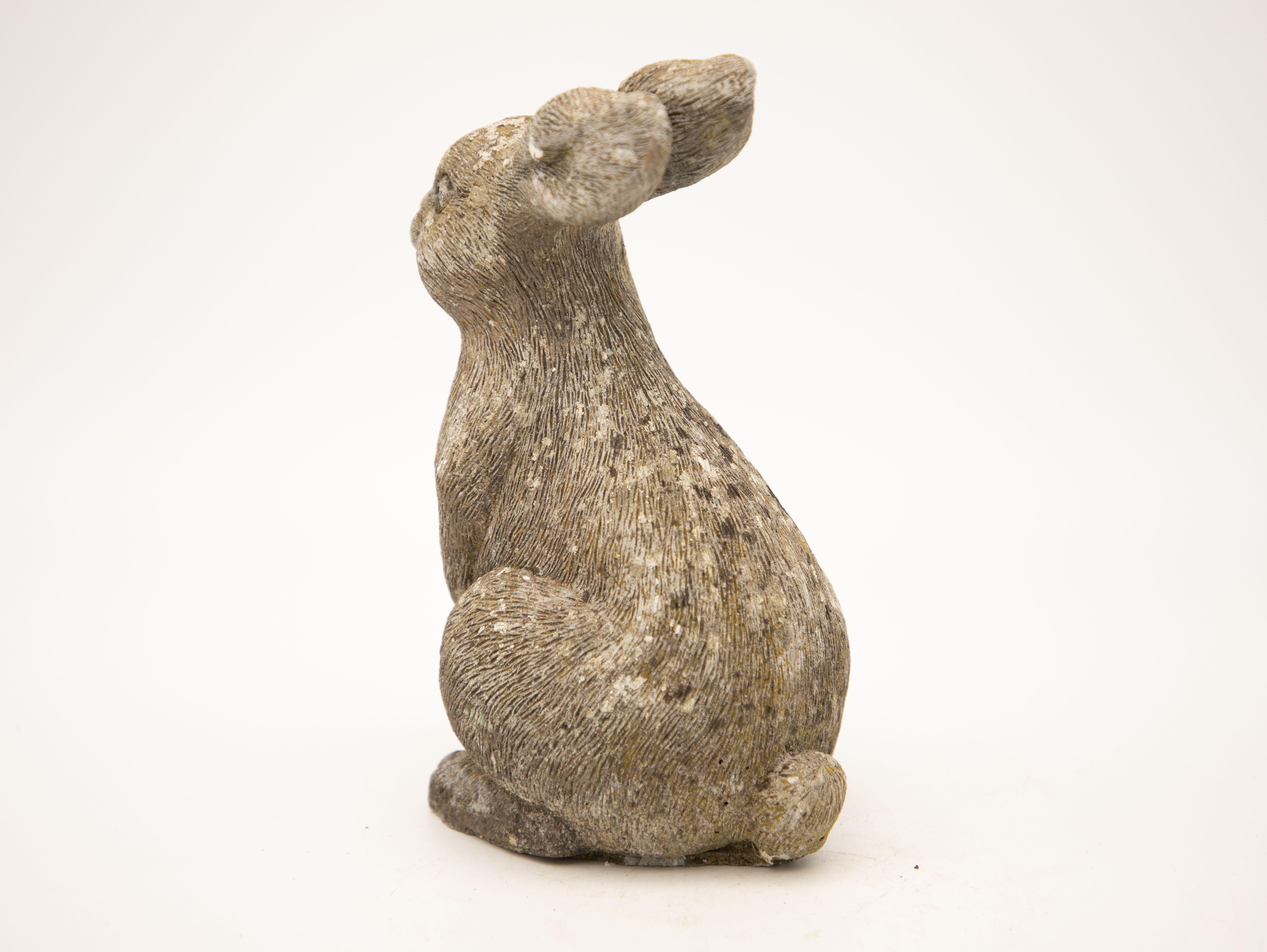 20th Century Cast Stone Seated Rabbit