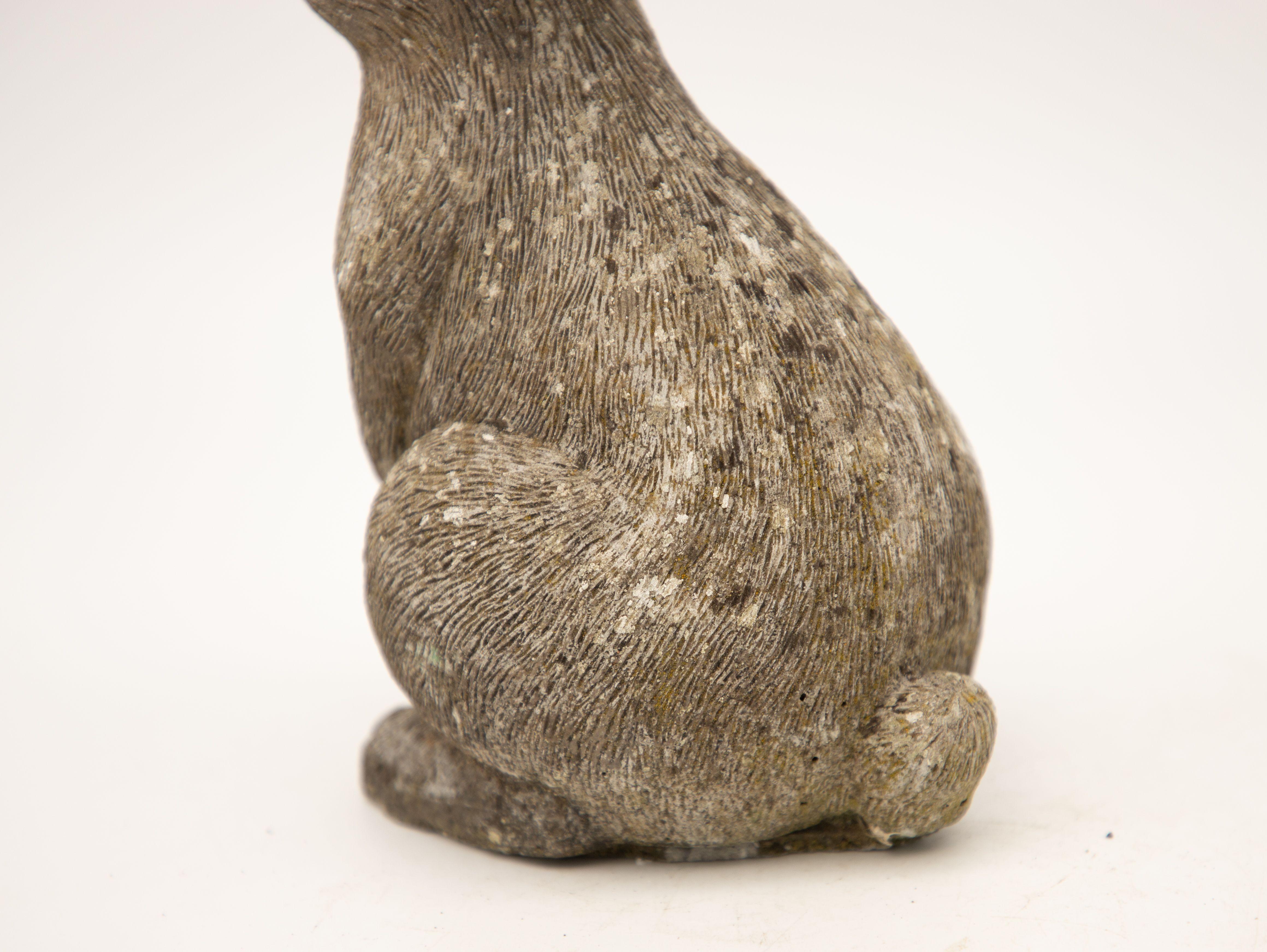 Concrete Cast Stone Seated Rabbit