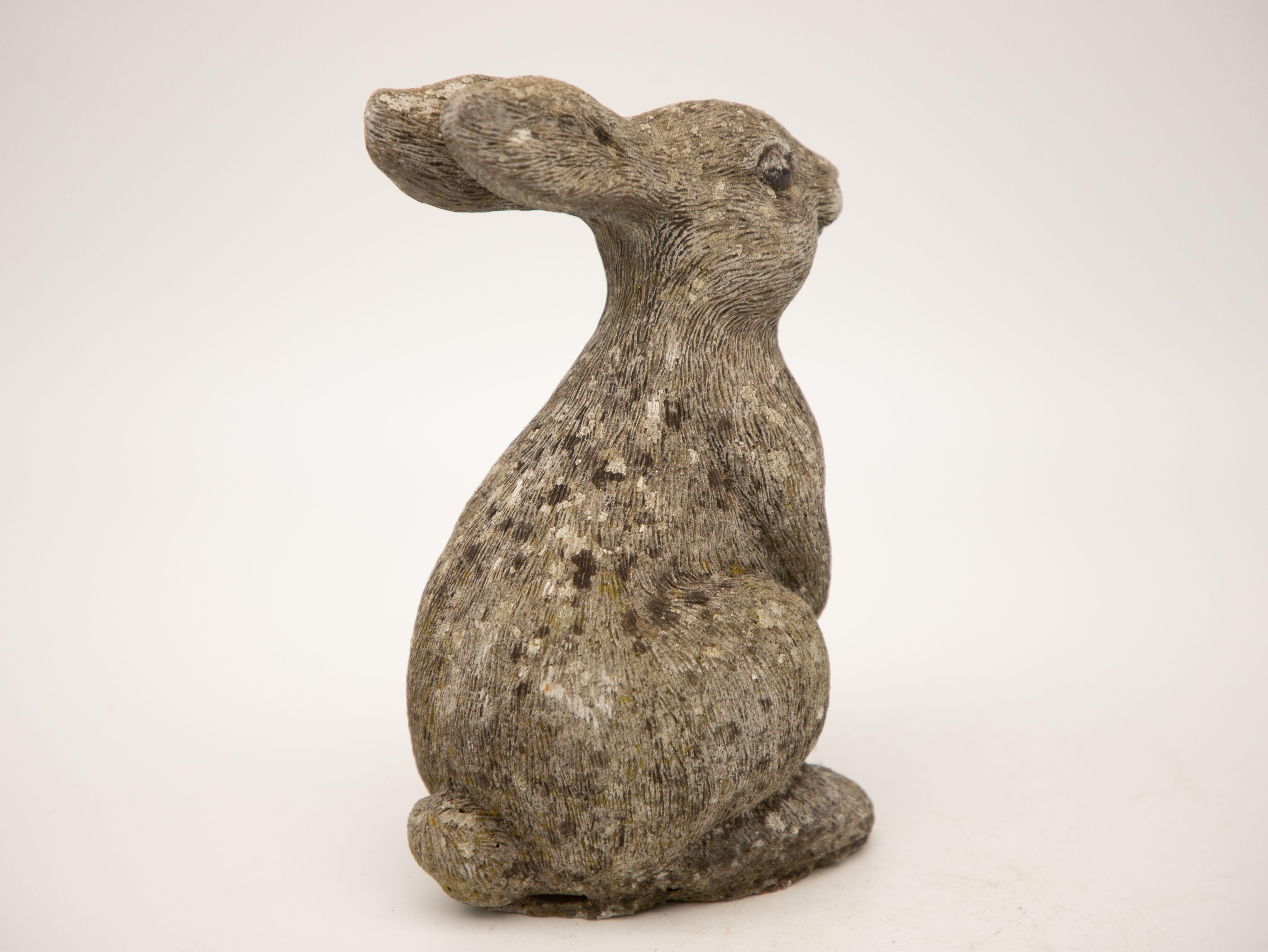 Cast Stone Seated Rabbit 1