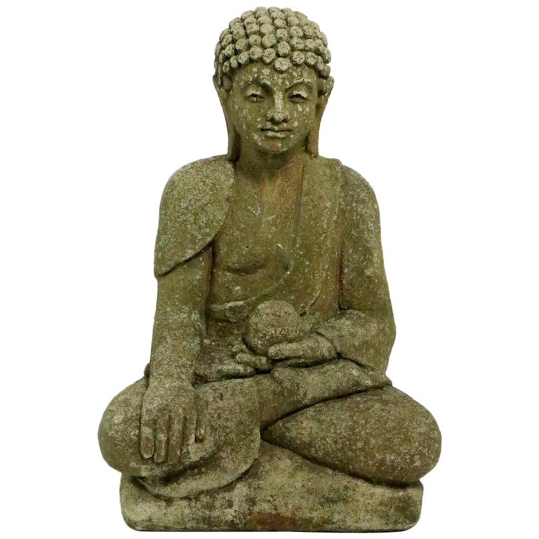Cast Stone Seated Tibetan Buddha at 1stDibs