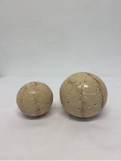 Cast Stone Sphere Sculptures by Jaru - a pair