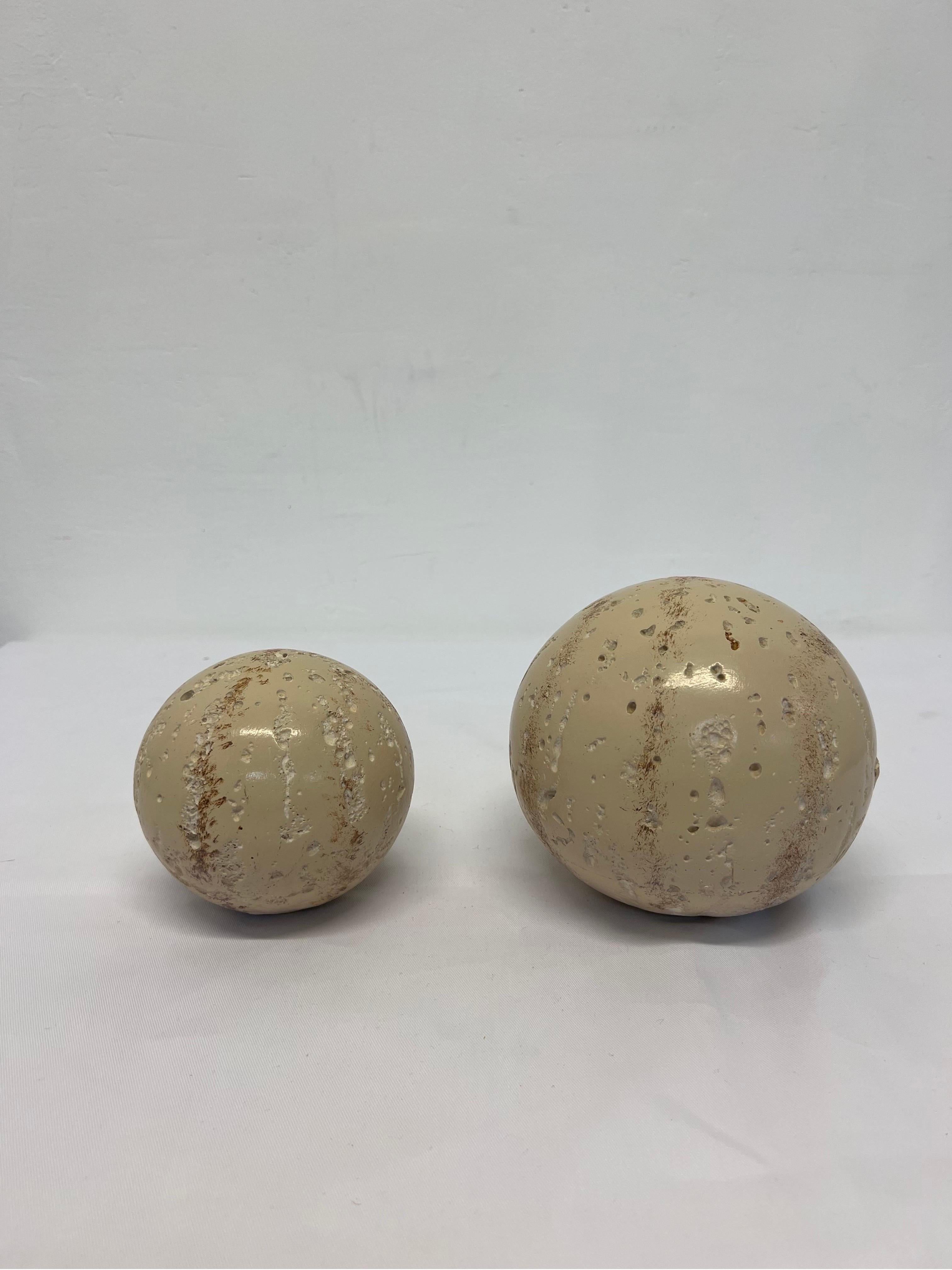 American Cast Stone Sphere Sculptures by Jaru - a pair For Sale