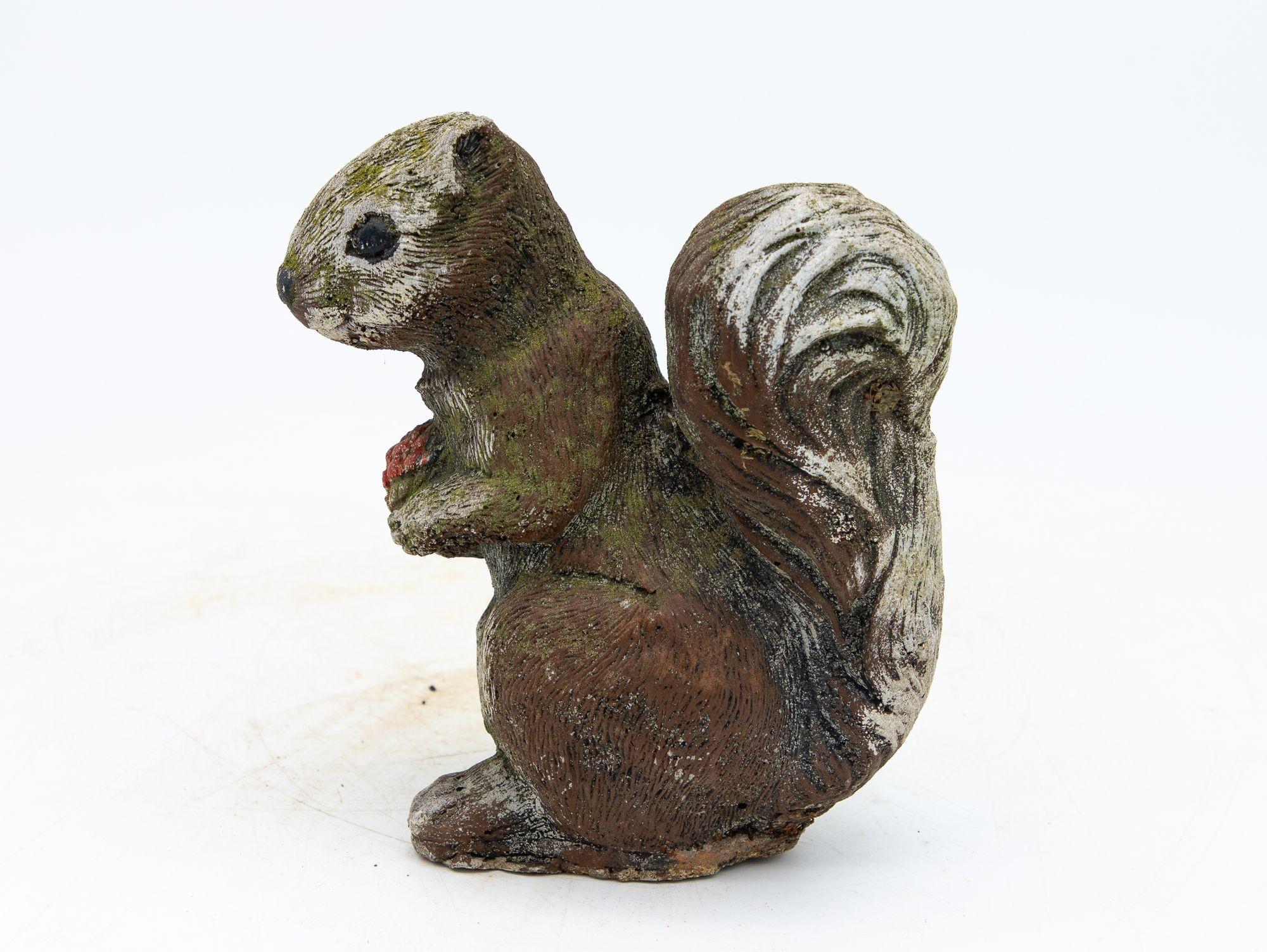 English Cast Stone Squirrel Garden Ornament, 20th Century