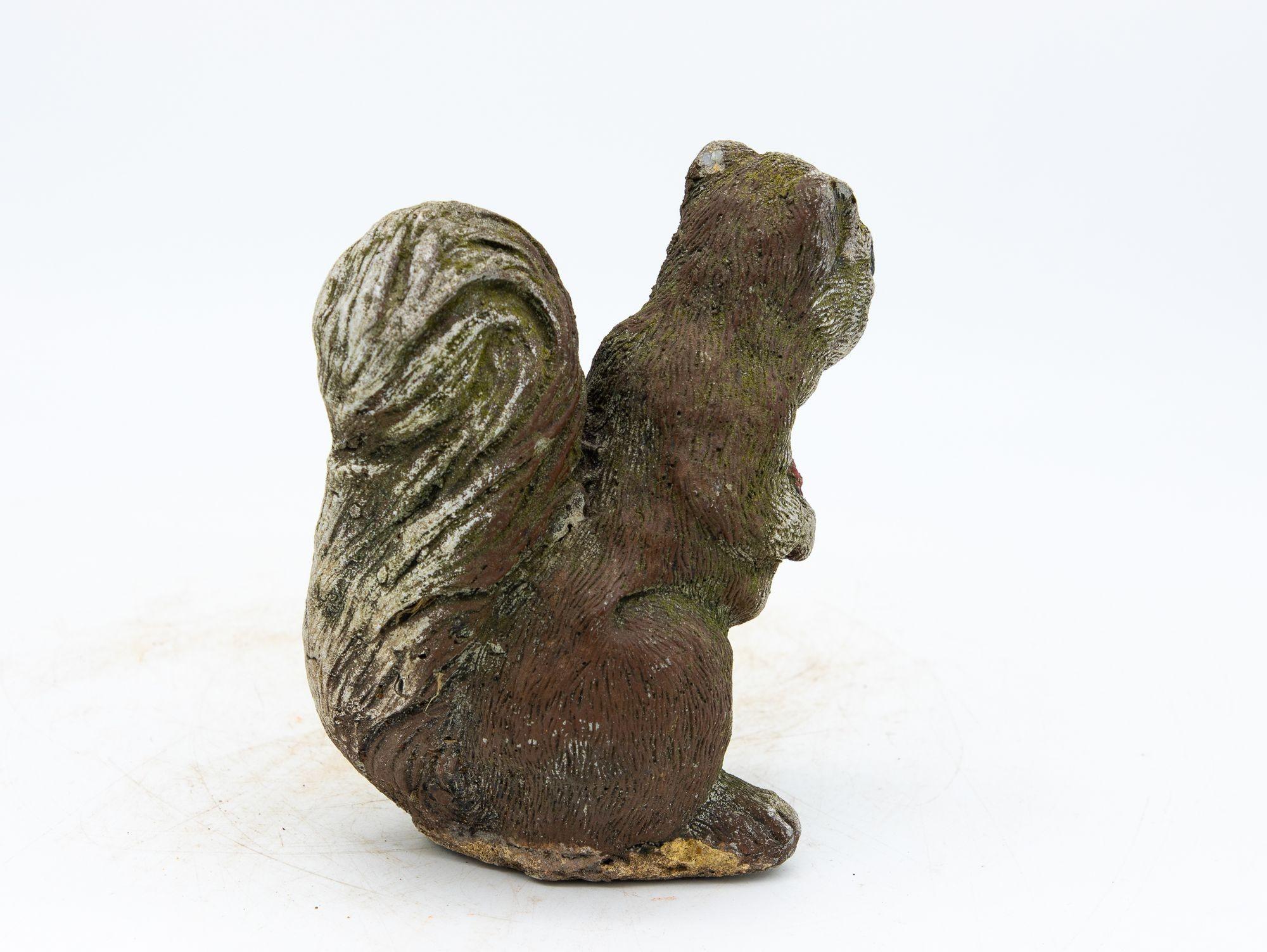 Concrete Cast Stone Squirrel Garden Ornament, 20th Century