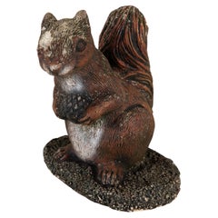 Cast Stone Squirrel Garden Ornament, 20th Century