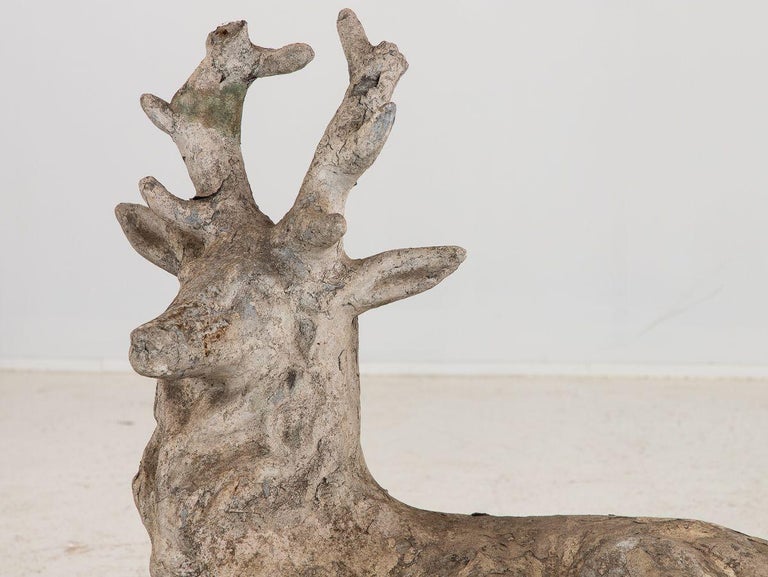 Cast Stone Stag Deer Garden Ornament For Sale at 1stDibs