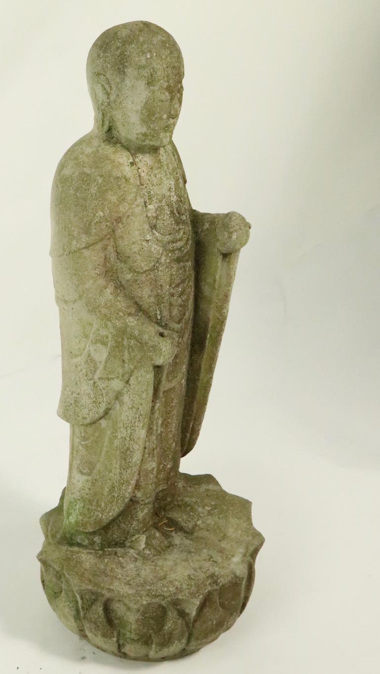 20th Century Cast Stone Standing Tibetan Buddha